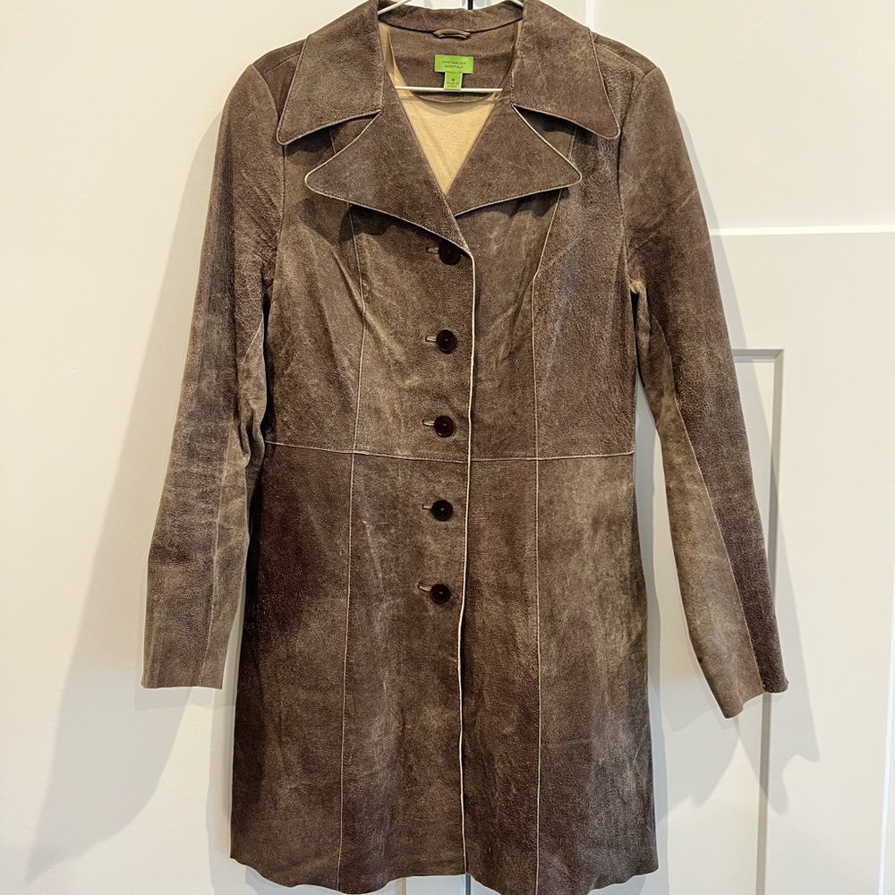 Vintage brown lightweight leather jacket Size M